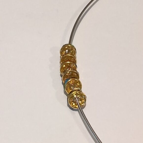 6 Gold Rainbow 8mm Rondelle Spacer Beads‎ - Picture 4 of 4